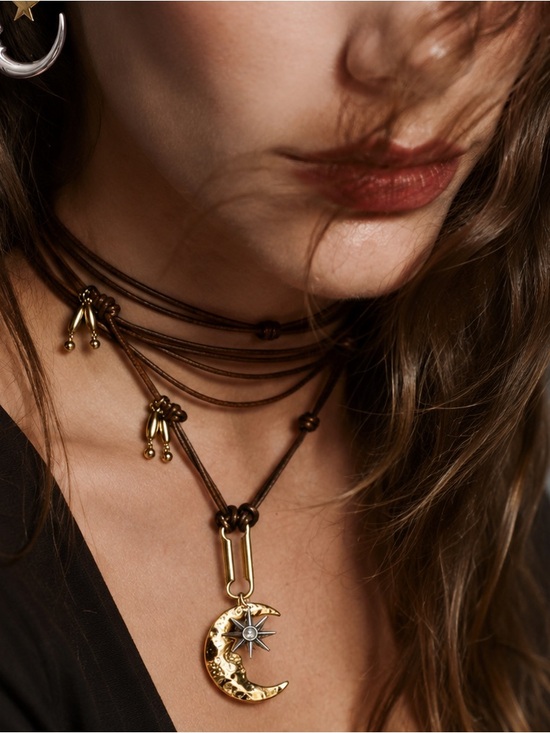 Anthropologie Jewelry - Moon & Star Celestial Boho Choker Necklace
